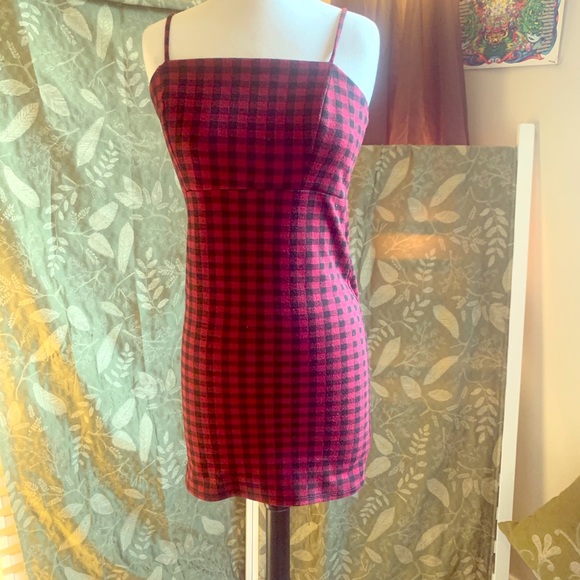 💖5/$25 Tight spaghetti strap red&black mini dress - Picture 1 of 4